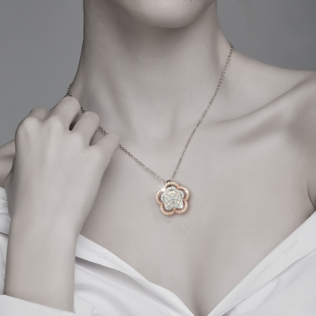 seed and sage rose necklace Eternal Rose Necklace – In Rose Gold and Diamonds