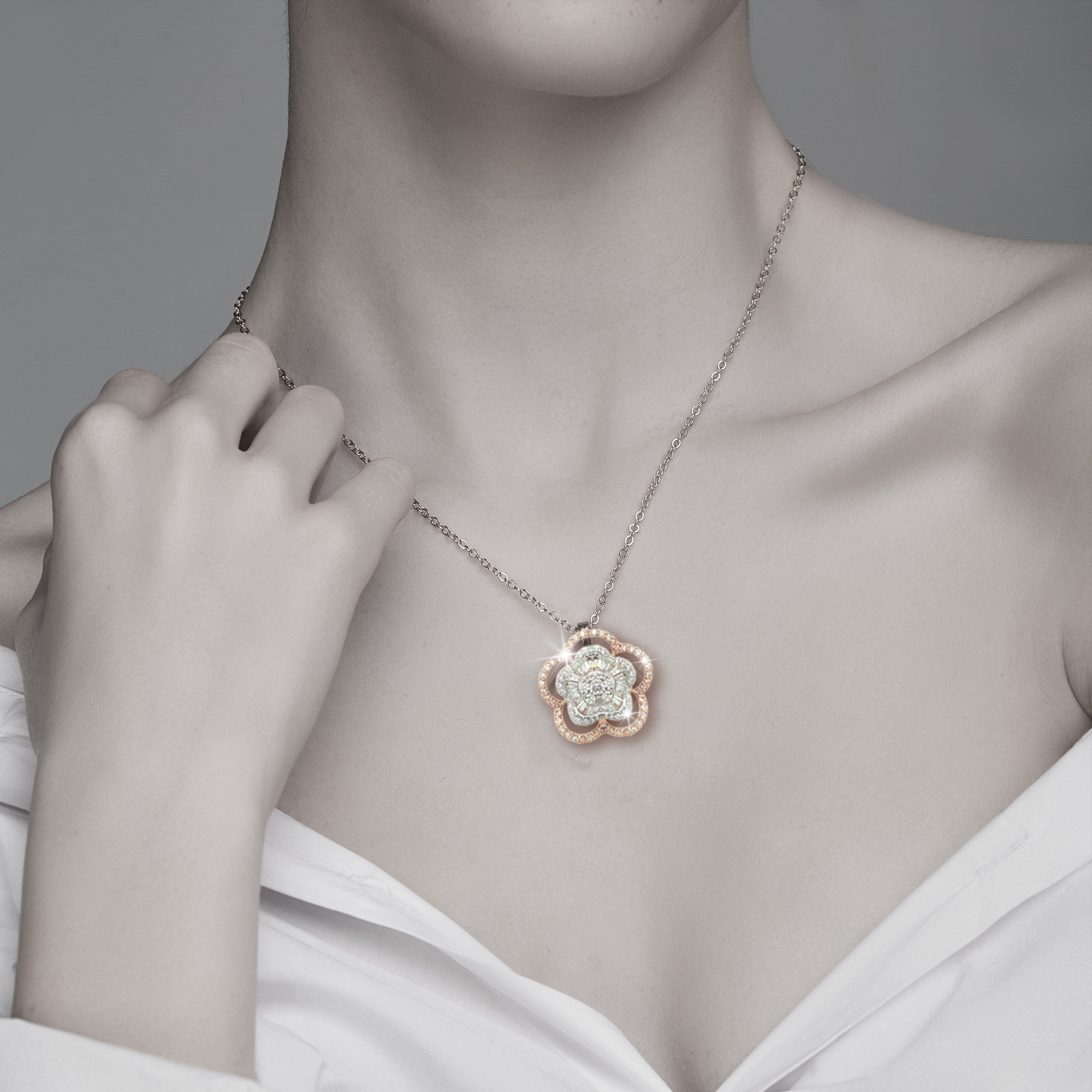 Eternal Rose Necklace – In Rose Gold and Diamonds